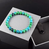Chrysocolla Malachite Bracelets Natural Stone Beads Round Healing Jewelry