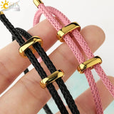 CSJA Red Thread String Bracelet Lucky Stainless Steel Adjustable Jewelry G434
