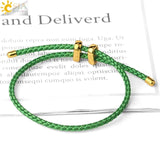 CSJA Red Thread String Bracelet Lucky Stainless Steel Adjustable Jewelry G434