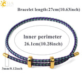 CSJA Red Thread String Bracelet Lucky Stainless Steel Adjustable Jewelry G434