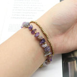 Gemstone Gravel Bracelet with Bell Beads for Women