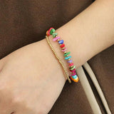 Gemstone Gravel Bracelet with Bell Beads for Women