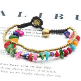 Gemstone Gravel Bracelet with Bell Beads for Women