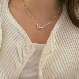 Silver Bracelets Unique Buckle LOVE Heart Thick Chain Girl Party Jewelry