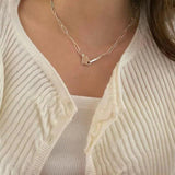 Silver Bracelets Unique Buckle LOVE Heart Thick Chain Girl Party Jewelry