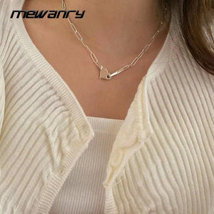 Silver Bracelets Unique Buckle LOVE Heart Thick Chain Girl Party Jewelry
