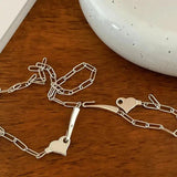 Silver Bracelets Unique Buckle LOVE Heart Thick Chain Girl Party Jewelry