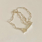 Silver Bracelets Unique Buckle LOVE Heart Thick Chain Girl Party Jewelry
