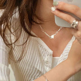 Silver Bracelets Unique Buckle LOVE Heart Thick Chain Girl Party Jewelry