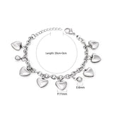 ASON Stainless Steel Bracelet Star Heart Beads Charm Bracelet For Women Girls