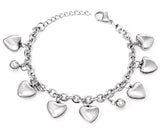 ASON Stainless Steel Bracelet Star Heart Beads Charm Bracelet For Women Girls