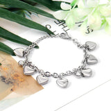 ASON Stainless Steel Bracelet Star Heart Beads Charm Bracelet For Women Girls