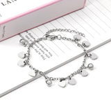 ASON Stainless Steel Bracelet Star Heart Beads Charm Bracelet For Women Girls