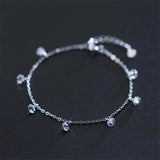 CZ Crystal Bracelet Bangle Round Bead Rhinestones Elastic Wedding Bridal Gift