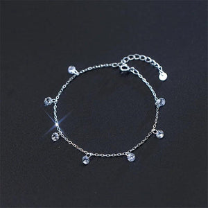 CZ Crystal Bracelet Bangle Round Bead Rhinestones Elastic Wedding Bridal Gift