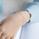 CZ Crystal Bracelet Bangle Round Bead Rhinestones Elastic Wedding Bridal Gift