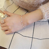 CZ Crystal Bracelet Bangle Round Bead Rhinestones Elastic Wedding Bridal Gift