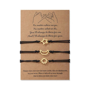 3PCS/Set Couple Bracelet for Women Stainless Steel Sun Moon Star Bracelets