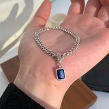 Vintage Square Charm Bracelet Bangle Women Party Jewelry SL445