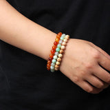Striped Agates Crystal Quartz Jades Bracelet - Reiki Healing Bangle