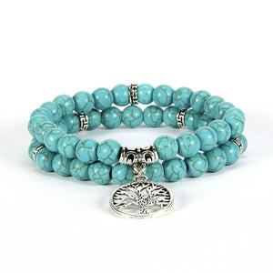8mm Turquoises Couple Bracelets Natural Stone Beads Lucky Charm