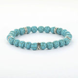8mm Turquoises Couple Bracelets Natural Stone Beads Lucky Charm