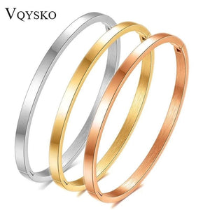 4mm Stainless Steel Glossy Thin Bangle Bracelet for Women