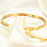 4mm Stainless Steel Glossy Thin Bangle Bracelet for Women