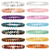 6MM Multicolor Stone Beads Bracelet Stretch Jewelry