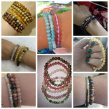6MM Multicolor Stone Beads Bracelet Stretch Jewelry
