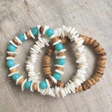 Men's Surfer Bracelet Beaded Boho Stacking Hematite