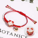 Pearl Agate Lucky Cat Jade Pendant Bracelet for Women