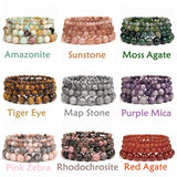 Natural Agates Gem Stone Bracelet - 4 6 8 10 MM Beads