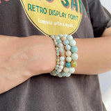 Natural Agates Gem Stone Bracelet - 4 6 8 10 MM Beads