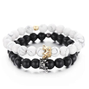 Matt Stone Bracelet Set Zircon Crown Charm Bracelets