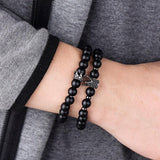 Matt Stone Bracelet Set Zircon Crown Charm Bracelets