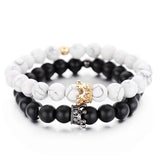Matt Stone Bracelet Set Zircon Crown Charm Bracelets