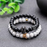 Matt Stone Bracelet Set Zircon Crown Charm Bracelets
