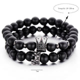 Matt Stone Bracelet Set Zircon Crown Charm Bracelets