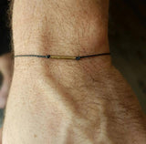 Bronze Tube bracelet with Feather charm