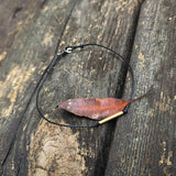 Bronze Tube bracelet with Feather charm