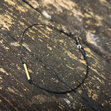 Bronze Tube bracelet with Feather charm