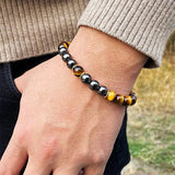 Tiger Eye Stone Bracelets Classic Hematite Bangle Jewelry