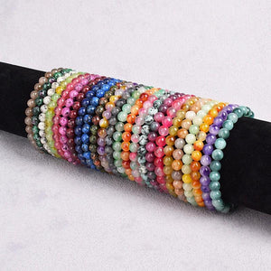 6MM Natural Stone Beaded Bracelet Men Agates Charm Bangle Women Jewelry