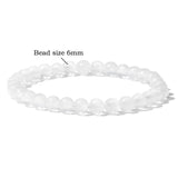 Real Natural Gypsum Stone Selenite Bracelet 6 8 10 MM Beads Stretch Bracelet