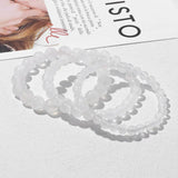 Real Natural Gypsum Stone Selenite Bracelet 6 8 10 MM Beads Stretch Bracelet