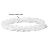 Real Natural Gypsum Stone Selenite Bracelet 6 8 10 MM Beads Stretch Bracelet