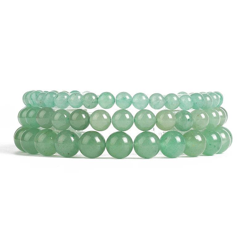 Green Aventurine Round Beads Bracelet for Men and Women