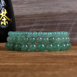 Green Aventurine Round Beads Bracelet for Men and Women