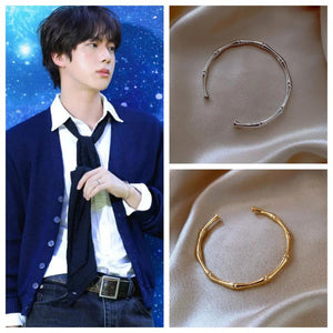 JIN Silver Slub Open Metal Bracelet Women Accessories